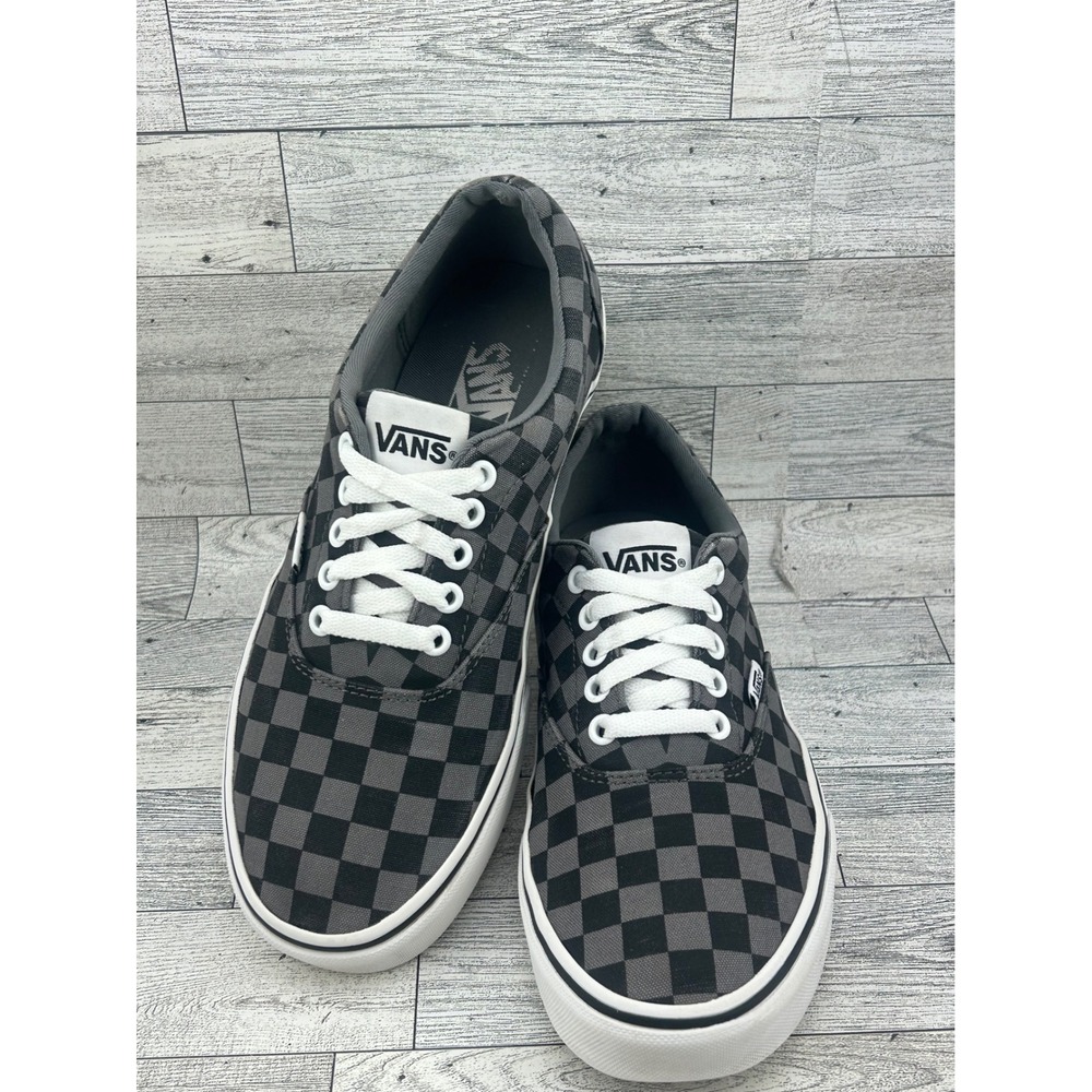 Vans Doheny Men Sz 8.5 Grey Black Checkerboard Canvas Low Top Skate Shoes 721356